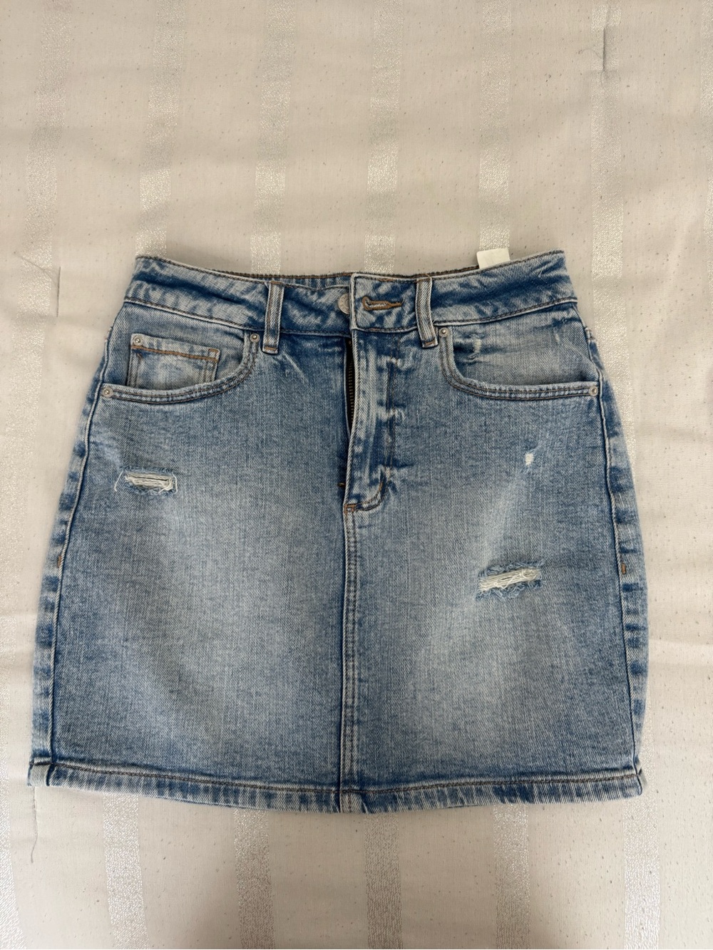 GARAGE Classic Light Blue Denim Mini Skirt